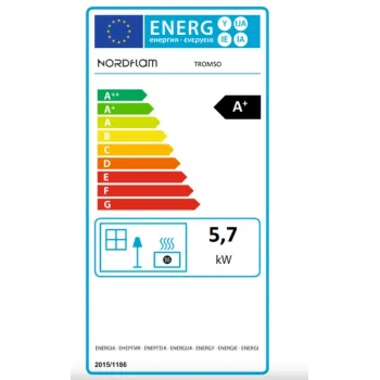 Nordflam Tromso öntvény kandalló zöld kerámia csempe borítással 5,7kW