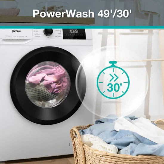 Gorenje W3NGPI74A3S elöltöltős mosógép, 7 kg, inverter motor, gőz, 59.5x51x84.5 cm 
