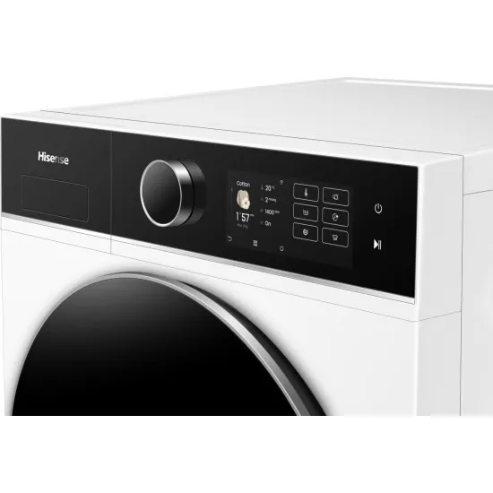 Hisense WF5I8043BWF elöltöltős mosógép, 8 kg, Wifi, gőz,59.5x47x84.5 cm