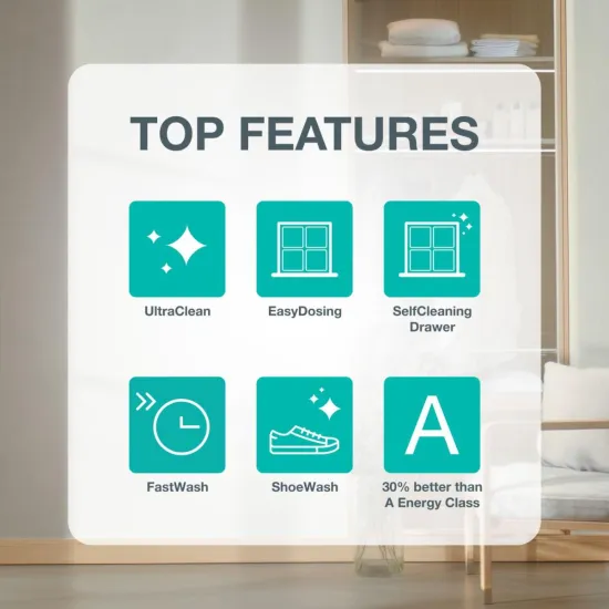 Gorenje WG484A31 elöltöltős mosógép, 8 kg, 1400 fordulat, gőz, Wifi, 60x54x85 cm