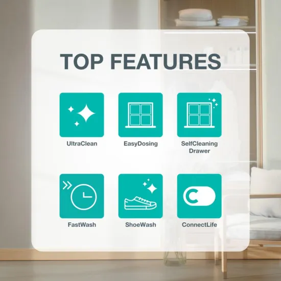 Gorenje WG494A11 elöltöltős mosógép, 9 kg, Wifi, gőz, 60x54x85 cm