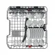 Whirlpool WH2IFC14BN6 teljesen beépíthető mosogatógép, 14 teríték, 3 kosár, automatikus ajtónyitás, 59.8x55.5x82 cm