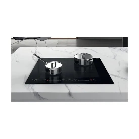 Whirlpool WF S8865 NE beépíthető indukciós kerámialap, 65x51x5.4 cm, fekete szín