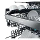Haier XH 4A4F4X kezelőpaneles beépíthető mosogatógép, 14 teríték, 3 kosár, automatikus ajtónyitás, inverter motor, Wifi, 59.7x57.2x84.8 cm, inox szín