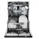 Haier XU 4A4M4PSX pult alá építhető kezelőpaneles mosogatógép,  inox gyári előlappal, 14 teríték, Wifi, inverter motor, 3 kosár, automatikus ajtónyitás, 59.7x55.5x81.8 cm