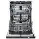 Haier XU 4A4M4PSX pult alá építhető kezelőpaneles mosogatógép,  inox gyári előlappal, 14 teríték, Wifi, inverter motor, 3 kosár, automatikus ajtónyitás, 59.7x55.5x81.8 cm