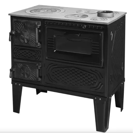 Hunor YTK 210 sparhelt fekete jobbos 7,85 kW, öntvény tűztérrel, 81x40x75 cm 