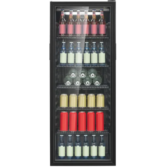 Bomann KSG 7292 üvegajtós italhűtő, 236L, 55x55x143 cm, fekete szín 