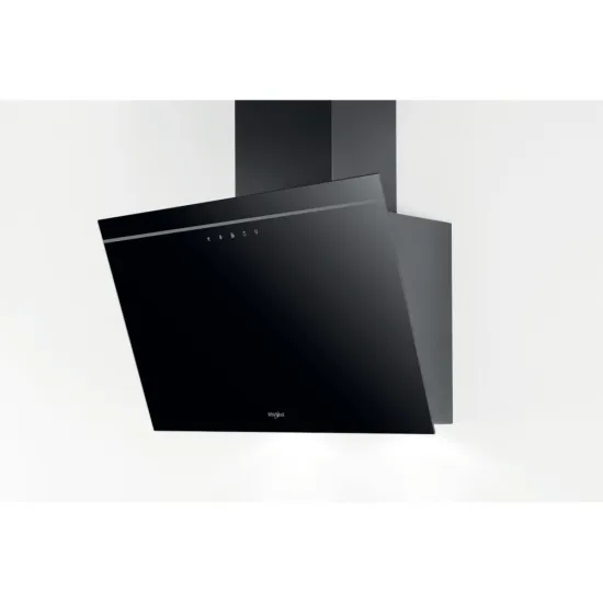 Whirlpool AKR 62F LT K beépíthető falra szerelhető döntött kürtös konyhai elszívó, 59.8x32.6x36 cm, fekete szín 