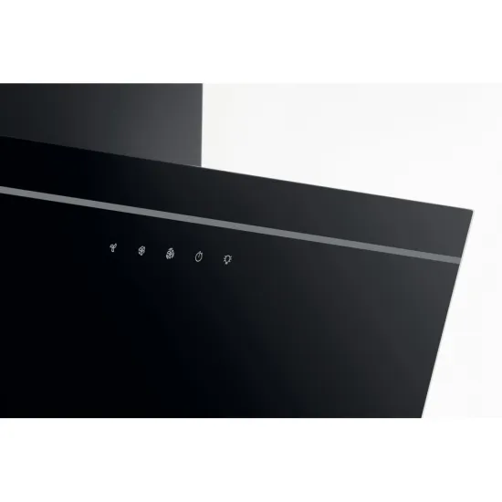 Whirlpool AKR 62F LT K beépíthető falra szerelhető döntött kürtös konyhai elszívó, 59.8x32.6x36 cm, fekete szín 