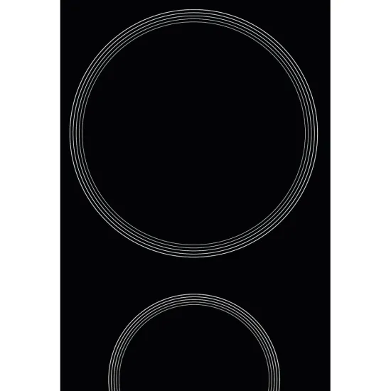 Whirlpool AKT 360/IX beépíthető dominó üvegkerámia  főzőlap, 28x51x5.2 cm, fekete szín 