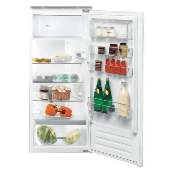 Whirlpool ARG 86122 beépíthető egyajtós hűtőszekrény fagyasztóval, 171/18L, 54x54.5x122 cm, inox szín 
