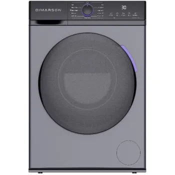 Dimarson DM-JG100-A214VE elöltöltős mosógép, 10 kg, inverter motor, gőz, 59.8x53.5x84.5 cm, fekete/szürke szín 