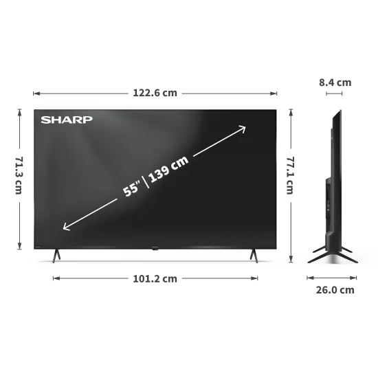 Sharp 55HP5265E 4K UHD Smart QLED TV, 55", 139.7 cm 
