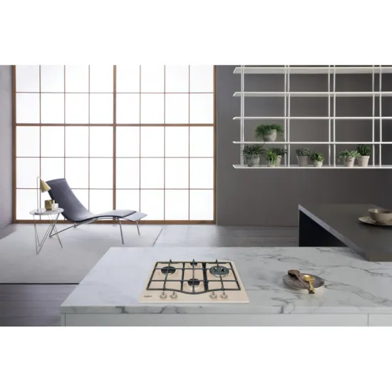Whirlpool GMT 6422 OW beépíthető gáz főzőlap, 59x51x3.3 cm, wok égőfej, old white szín 