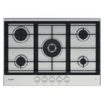 Whirlpool GMWL 728/IXL beépíthető gáz főzőlap, 73x51x4.1 cm, 5 gázégő, wok égőfej, inox ixelium szín