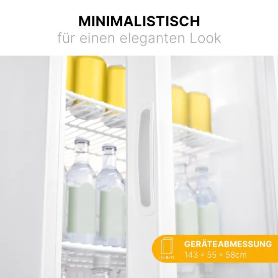 Bomann KSG 7289 üvegajtós italhűtő, 245L, 55x58x143 cm