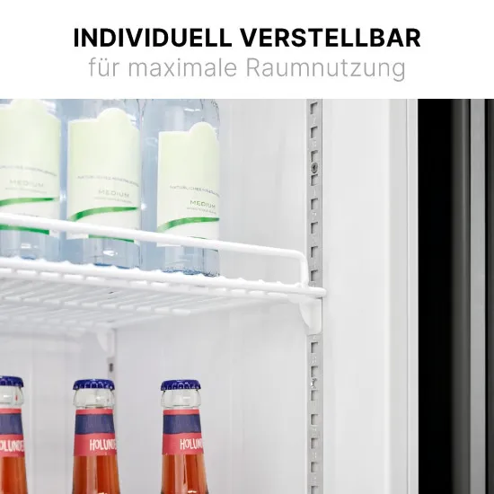 Bomann KSG 7351 üvegajtós italhűtő, 356L, 59.5x57x194.5 cm, fekete szín