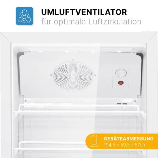 Bomann KSG 7351 üvegajtós italhűtő, 356L, 59.5x57x194.5 cm