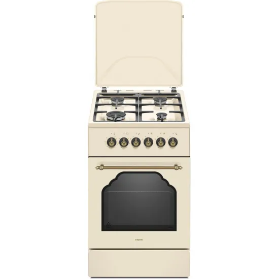 MPM MPM-56-KRM-14 kombinált tűzhely, 58L, 60x60x85 cm, bézs szín 