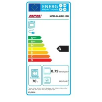 MPM MPM-66-KGE-13B kombinált tűzhely, 70L, 60x60x85 cm, fekete szín 