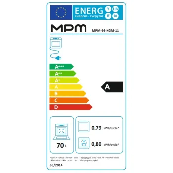 MPM MPM-66-KGM-11 kombinált tűzhely, 70L, 60x60x85 cm, inox szín 