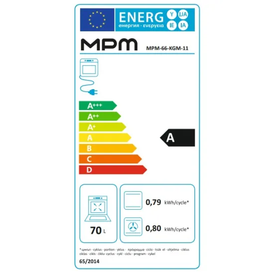 MPM MPM-66-KGM-11 kombinált tűzhely, 70L, 60x60x85 cm, inox szín 