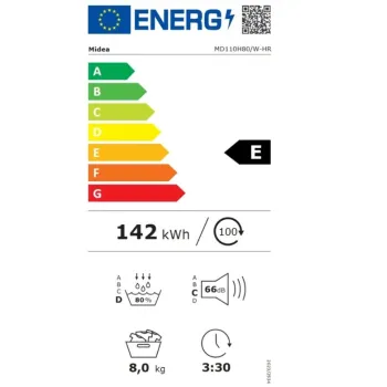 Midea MD110H80/W-HR hőszivattyús szárítógép, 8 kg, 60x59.5x85 cm