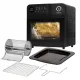 MPM MPM-MFR-15 forrólevegős sütő, Air Fryer forgó kosárral, 16L, 1700W, fekete szín 