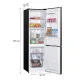 MPM MPM-312-FF-60-D Total No Frost alulfagyasztós kombinált hűtőszekrény, 210/83L, 60x60.5x186 cm, sötét inox szín 