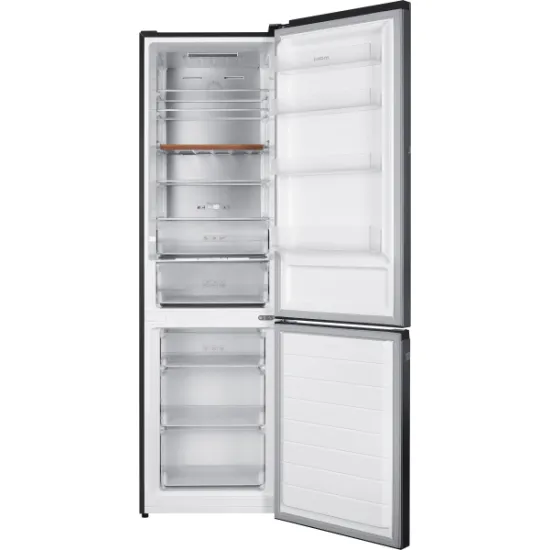 MPM MPM-400-FF-61/C Total No Frost alulfagyasztós kombinált hűtőszekrény, 264/113L, inverter kompresszor, 60x59x201 cm, night inox