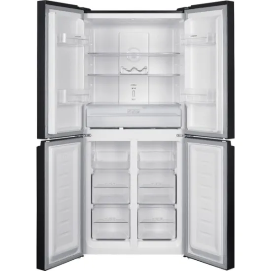 MPM MPM-404-SBF-14/D Total No Frost side by side hűtőszekrény francia ajtós kialakítással, inverter kompresszor, 237/125L, 79x62x180 cm, fekete szín 