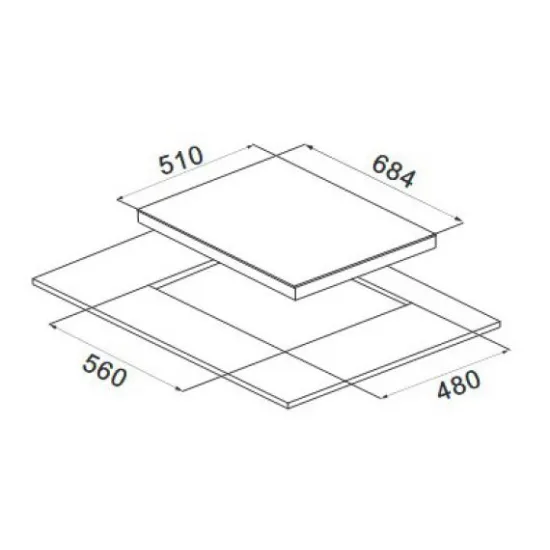 MPM MPM-70-GMH-21 fekete 5 gázégős 70cm széles beépíthető gáz főzőlap WOK égővel