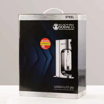 SodaCo S100S szódakészítő gép szürke, rozsdamentes acél, bajonettzáras 