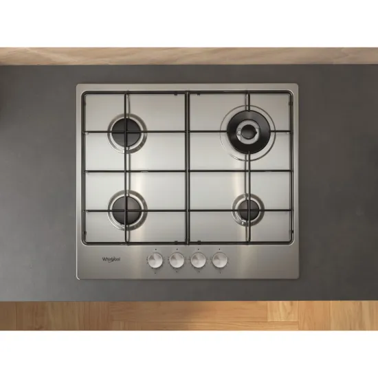 Whirlpool TGML 651 IX beépíthető gáz főzőlap, 58x51x5.6 cm, wok égőfej, inox szín 