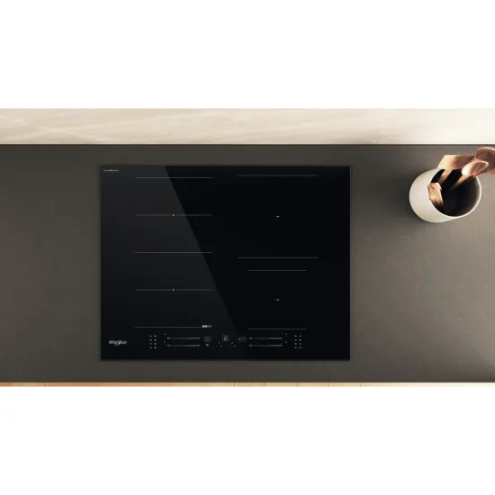 Whirlpool WF S4665 CPBF beépíthető indukciós kerámialap, 65x51x5.4 cm, fekete szín 