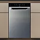 Whirlpool WH6UB10BS7A0X pult alá építhető kezelőpaneles mosogatógép, 10 teríték, 3 kosár, automatikus ajtónyitás, 44.8x59x82 cm, inox szín 