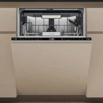 Whirlpool WH7IA15AM3LS0 teljesen beépíthető mosogatógép, 3 kosár,15 teríték, automatikus ajtónyitás, 59.8x55.5x82 cm