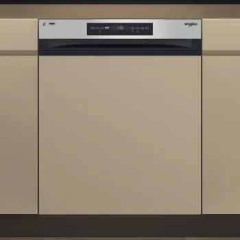 Whirlpool WH7PC15B4M60 beépíthető kezelőpaneles mosogatógép, 3 kosár, automatikus ajtónyitás, 15 teríték, 59.8x55.5x82 cm, inox szín 