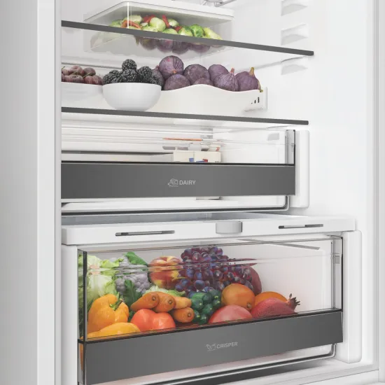 Whirlpool WHK2 5294 B6E Total No Frost beépíthető alulfagyasztós kombinált hűtőszekrény, Zen Inverter Kompresszor, 194/76L, 54x55x177.5 cm