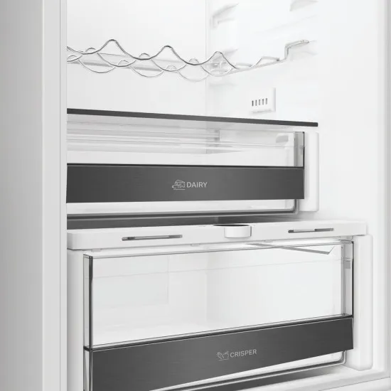 Whirlpool WHK2 5322 B4E Total No Frost beépíthető alulfagyasztós kombinált hűtőszekrény, 224/76L, Zen Inverter Kompresszor, 54x55x193.5 cm, cink fém szín 