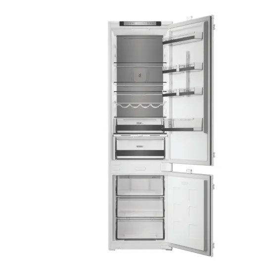 Whirlpool WHK2 5323 B5E1 Total No Frost beépíthető alulfagyasztós kombinált hűtőszekrény, 224/76L, Zen Inverter Kompresszor, 54x55x193.5 cm, cink fém szín 