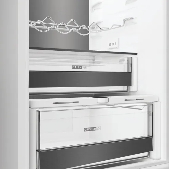 Whirlpool WHK2 5323 B5E1 Total No Frost beépíthető alulfagyasztós kombinált hűtőszekrény, 224/76L, Zen Inverter Kompresszor, 54x55x193.5 cm, cink fém szín 