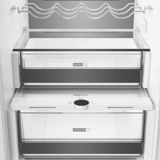 Whirlpool WHK2 5323 B5E1 Total No Frost beépíthető alulfagyasztós kombinált hűtőszekrény, 224/76L, Zen Inverter Kompresszor, 54x55x193.5 cm, cink fém szín 