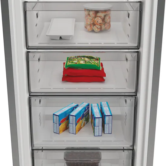 Whirlpool WHMFF 6312 XP4 fagyasztószekrény, 286L, 59.7x70.9x186.5 cm, ezüst szín 