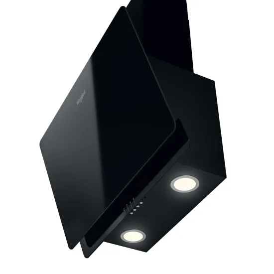 Whirlpool WHVP 65F LM K beépíthető falra szerelhető döntött kürtös konyhai elszívó, 59.8x32.6x36 cm, fekete szín 