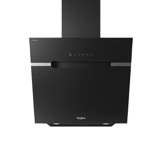 Whirlpool WHVS 61F LT DP K beépíthető falra szerelhető döntött kürtös konyhai elszívó, 59.8x37.1x147.5 cm, fekete szín