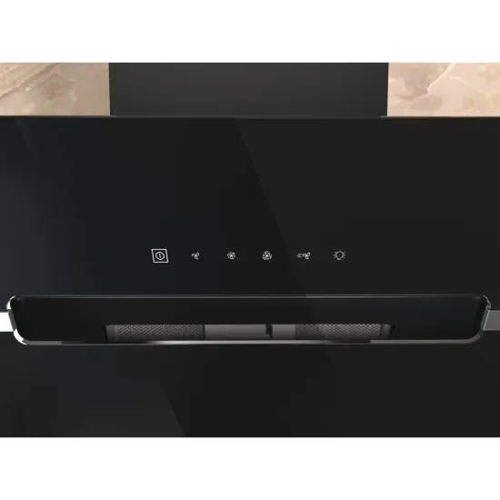 Whirlpool WHVS 61F LT DP K beépíthető falra szerelhető döntött kürtös konyhai elszívó, 59.8x37.1x147.5 cm, fekete szín