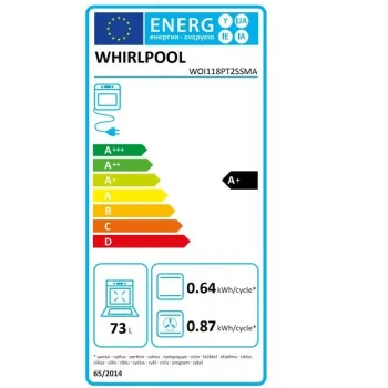 Whirlpool WOI118PT2SSMA beépíthető sütő, 73L, 6. Érzék technológia előre beállított receptek, pirolitikus és hidrolitikus tisztítás, 59.5x56.4x59.7 cm, csillagpor szürke matt szín 