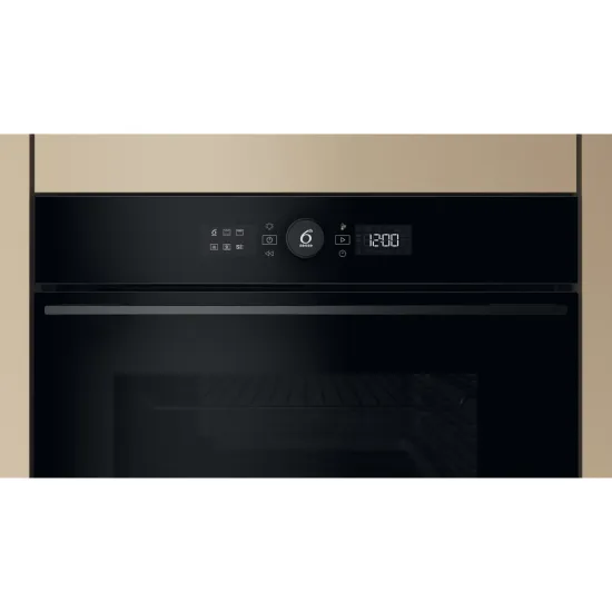 Whirlpool WOI5S8HM2SBA beépíthető sütő, 73L, 6. Érzék technológia előre beállított receptek, 59.5x56.4x59.7 cm, fekete szín 